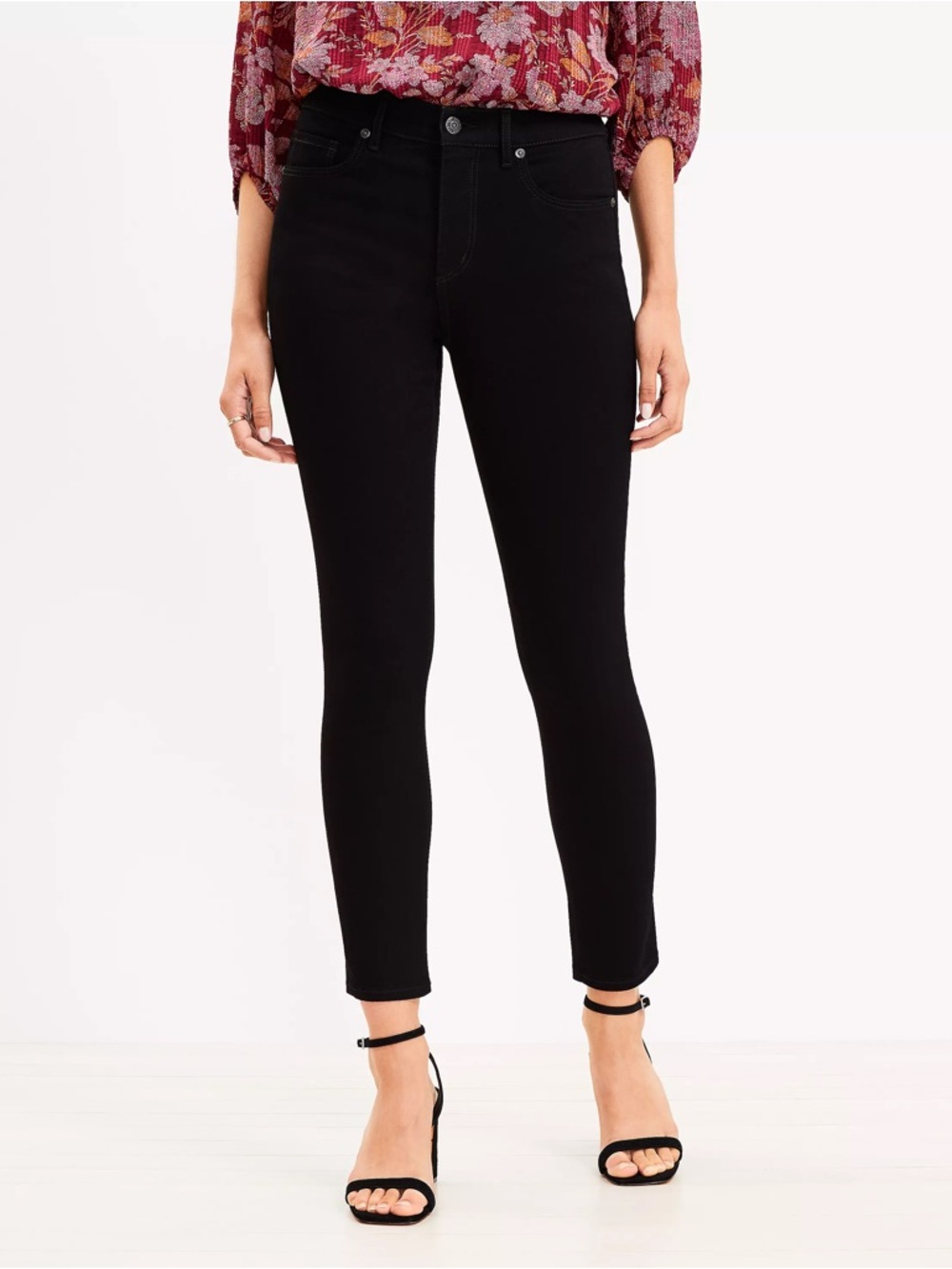 LOFT Black Ankle Skinny Jeans - Women's